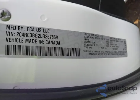 2020 Chrysler Pacifica Awd Launch Edition из США, поврежденный, VIN 2C4RC3BG2LR267869